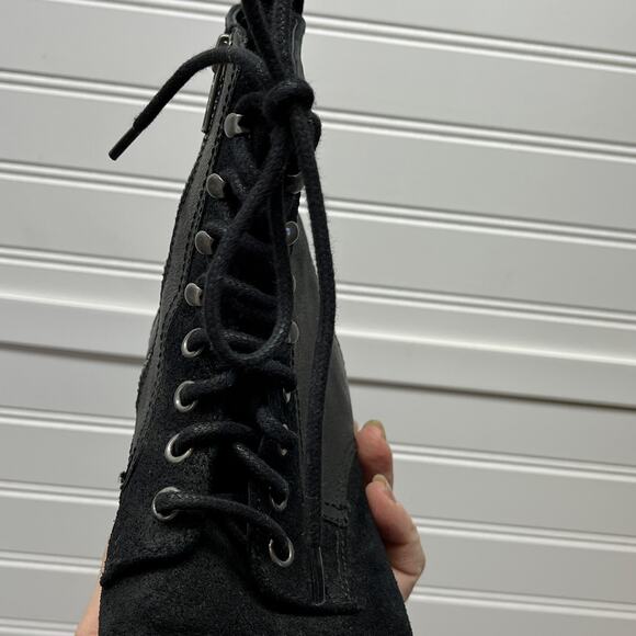 The Rail Norwood Cap Toe Suede & Leather Side Zip & Front Lace Up Boots Size 41 - Picture 7 of 12